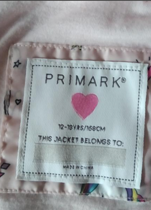 Куртка вітрівка дощовик на бавовняній підкладці принт 🦄🦄🦄 бренду primark  uk 12-13 eur  152-15810 фото