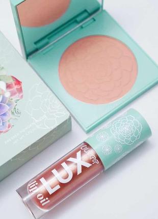 Дует рум'ян aloe there pressed blush і блиск для губ lux lip oil colourpop