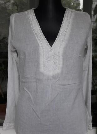 Кофта гольф рубашка блуза, вышитая бисером,размер s-m