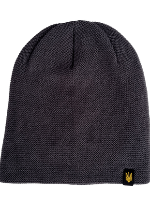 Зимова шапка герб р.55-57 на флісі унісекс панчіх 3 кольори3 фото