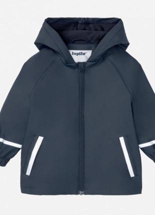 Непромокаемая куртка дождевик грязепруф на флисе lupilu синяя