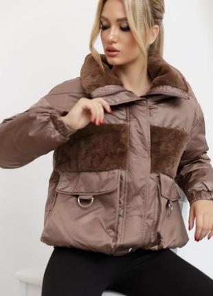 Куртка женская демисезонная цвет коричневый1 фото
