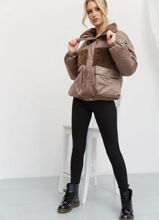 Куртка женская демисезонная цвет коричневый4 фото