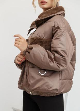 Куртка женская демисезонная цвет коричневый2 фото