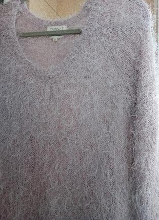 Пухнастий м'який светр травичка ніжного лавандового кольору4 фото