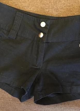 Шорты летний джинс черные укорочённые раз xs