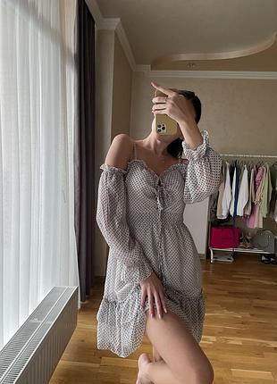 Шифонова сукня в горошок 3