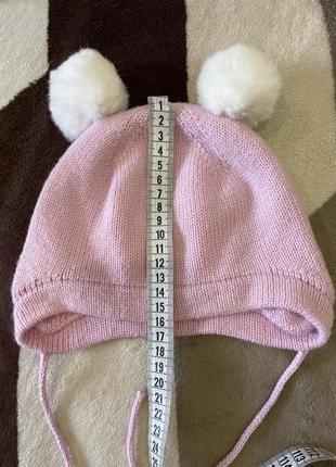 Зимова шапка з м’кої шерсті 1-2 роки ручної роботи1 фото