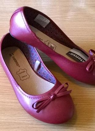 Легкие бордовые балетки 31 р. 19,2 см кожаная стелька