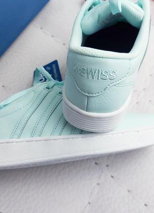 K-swiss оригінал шкіряні м'ятні, світло-блакитні кеди кросівки9 фото