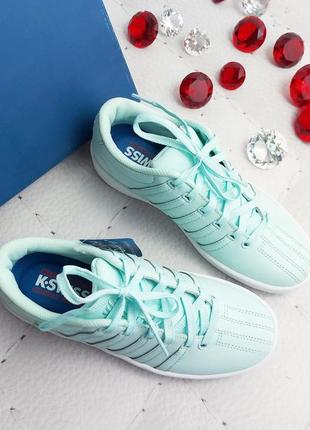 K-swiss оригинал кожаные мятные, светло-голубые кеды кроссовки3 фото