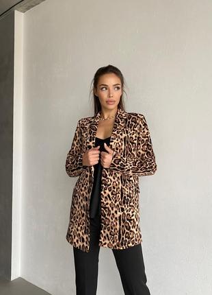 Леопардовый пиджак жакет блайзер