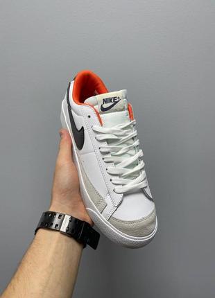 Мужские кроссовки nike blazer low ‘77 vintage white black orange 41-42-43-44-455 фото