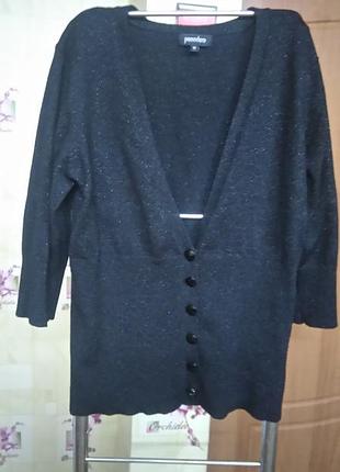 Класна кофта жакет чорна з люрексом pomodoro р. 16