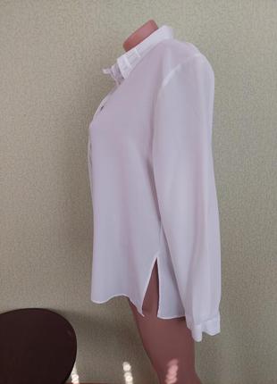 Біла класична блузка  жіноча сорочка вільного крою4 фото