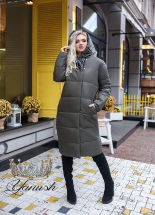 Стильна жіноча тепла куртка зручна красива стильна жіноча красива зручна тепла куртка чорна хакі пальто зимове тепле4 фото