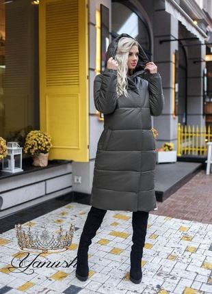 Стильна жіноча тепла куртка зручна красива стильна жіноча красива зручна тепла куртка чорна хакі пальто зимове тепле5 фото
