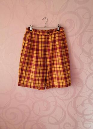 Шорти в клітку, бриджі, ретро, шорти з високою талією, короткі жіночі шорти