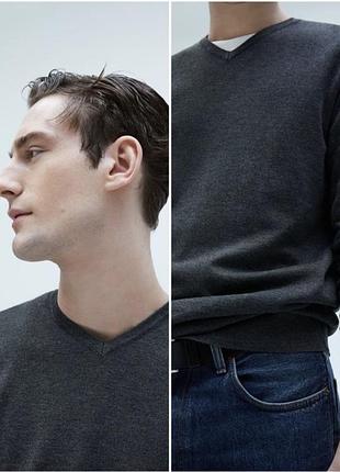 Базовый серый мужской свитер из новой коллекции zara размер s