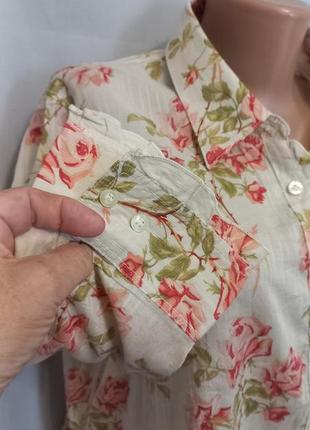 Стильна блуза, блузка в шикарних трояндочках, 100% коттон, розмір №10kt3 фото