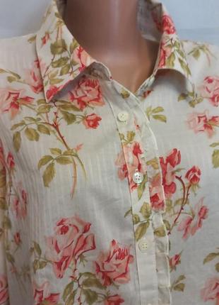 Стильна блуза, блузка в шикарних трояндочках, 100% коттон, розмір №10kt2 фото