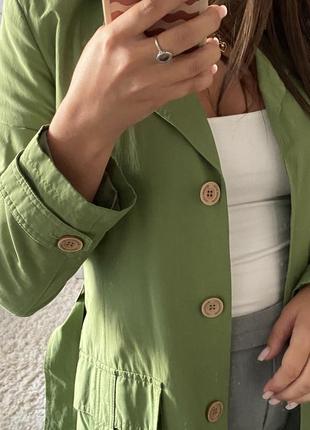 Вінтажний тренч зелений  довгий пальто зелене з поясом5 фото