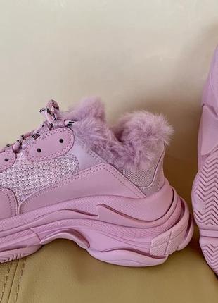 Рожеві кросівки balenciaga triple s (оригінал!)2 фото