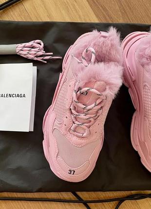 Розовые кроссовки  balenciaga triple s (оригинал!)