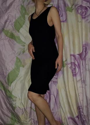 Винтажное фактурное платье жатка резинка стрейч футляр по фигуре c&a винтаж маленькое чёрное платье6 фото