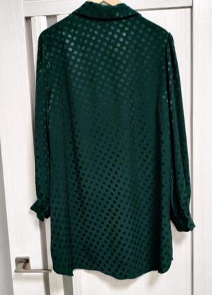 Изумрудная блуза с рукавом фонариком в ретро стиле.осенняя зелёная рубашка.2 фото