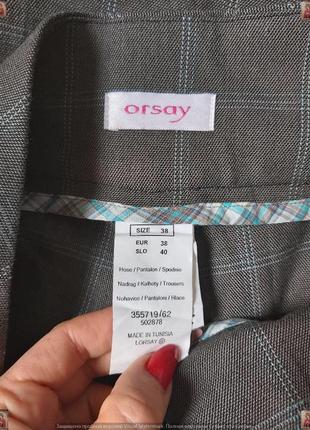 Фирменные orsay базовые стильные брюки/штаны в клетку на 32%вискоза,размер м-ка8 фото