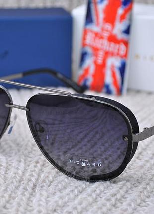 Фирменные классические очки капля с боковой шорой thom richard polarized tr9031r