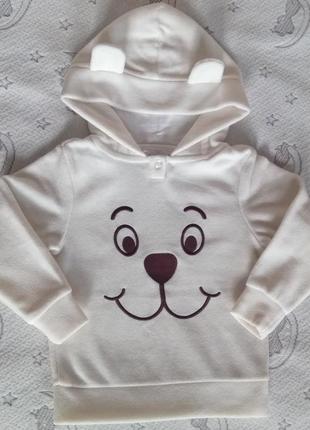 Флісова кофта з капюшоном bonprix р.92/98