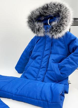 Зимовий костюми стрій з натуральним хутром до -30 морозу6 фото