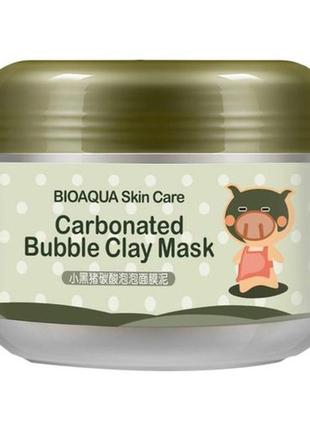 Бульбашкова маска для обличчя bioaqua carbonated bubble clay mask з каоліновою глиною, 100 г