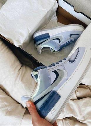 Жіночі кросівки nike air force 1 shadow ghost blue7 фото