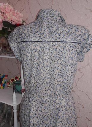 Блуза в мелкий цветочек хлопок3 фото