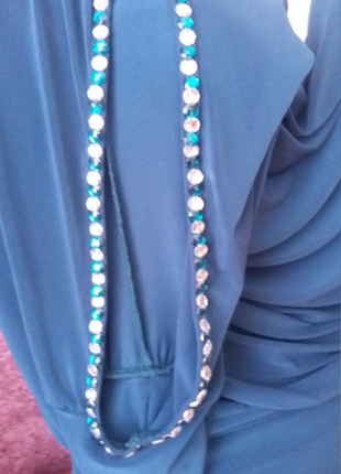 Роскошная блуза-туника цвета морской волны ladylari со стразами!3 фото