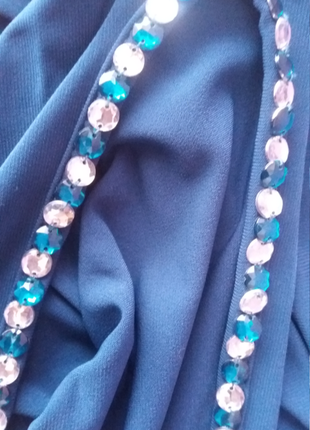 Роскошная блуза-туника цвета морской волны ladylari со стразами!4 фото