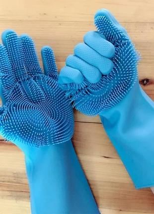 Перчатки силиконовые для мытья посуды better glove el-1313