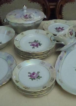 Гарний столовий сервіз троянда фарфор kahla німеччина новий №б-н 100