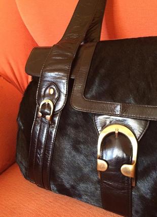 Статусная сумка nino fascino, натуральная кожа и мех, италия1 фото