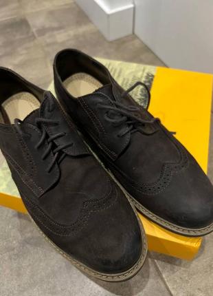 Мужские замшевые туфли броги faber (42 размер, 100% замша)