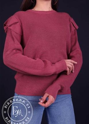 Стильний светр із рюшами / фіолетовий2 фото