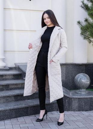 Куртка-пальто жіноче (молочна)4 фото
