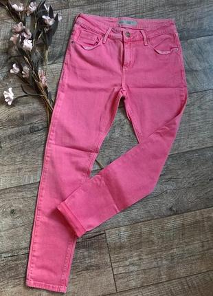 Пудровые , розовые джинсы skinny topshop w28 l28/укороченные