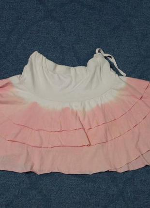 Летняя трикотажная юбочка бело-розовой расцветки омре2 фото