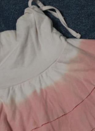 Летняя трикотажная юбочка бело-розовой расцветки омре3 фото
