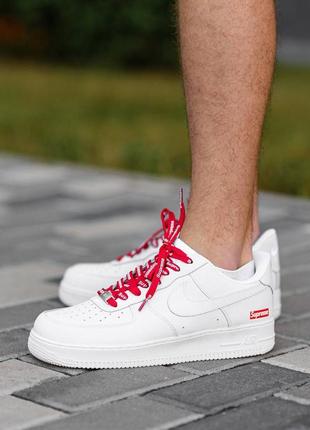 Кросівки чоловічі nike air force 1 white supreme/кроссовки мужские найк аир форс 11 фото