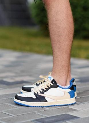 Кросівки чоловічі nike air jordan 1 low fragment x travis scott/кроссовки мужские найк аир джордан трэвис скотт